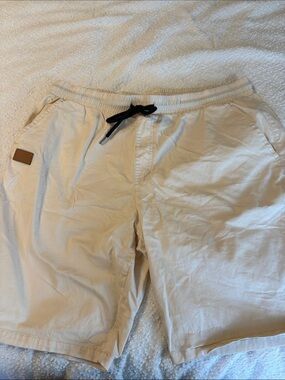 Men's Beige Cargo Shorts with Drawstring
